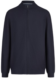 OLYMP Strickjacke - Reissverschluss - Struktur - dunkelblau