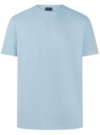 OLYMP T-Shirt - Regular Fit - Rundhals-Ausschnitt - Leinen - hellblau