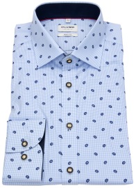 OLYMP Costume Shirt - Level Five Body Fit - Light Blue / White Checked - w/o OP