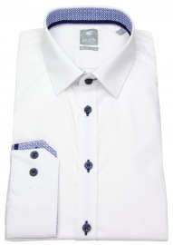 Pure Shirt - Extra Slim - Patch - Contrast Buttons - White