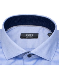 Pure Hemd - Modern Fit - Haikragen - Kontrastknöpfe - blau - ohne OVP - Thumbnail ID: arimdnu1vw