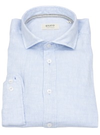 Pure Hemd - Slim Fit Casual - Kentkragen - Leinen - hellblau