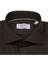 Pure Hemd - Slim Fit - Functional Shirt - Haifischkragen - dunkelbraun - Thumbnail ID: arimutn5v5