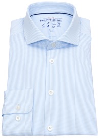 Pure Hemd - Slim Fit - Functional Shirt - Haifischkragen - hellblau / weiß