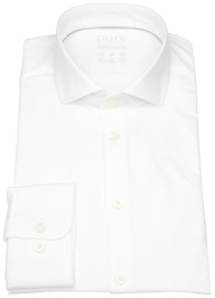 Pure Hemd - Slim Fit - Functional Shirt - Haifischkragen - weiß