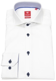 Pure Shirt - Slim Fit - Cutaway Collar - Contrast Buttons - White - w/o OP