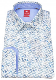 Pure Shirt - Slim Fit - Kent Collar  - Print - Blue / Grey - w/o OP
