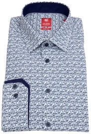 Pure Shirt - Slim Fit - Kent Collar  - Print - Blue / White - w/o OP