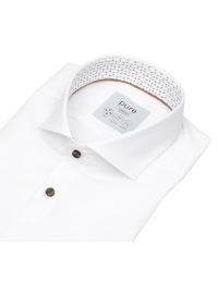 Pure Hemd - Slim Fit Stretch - Haifischkragen - Kontrastknöpfe - weiß - Thumbnail ID: arimc7718o