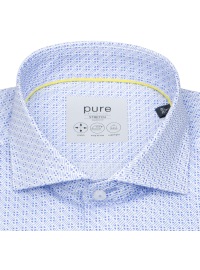 Pure Hemd - Slim Fit Stretch - Haifischkragen - Print - blau / hellblau - Thumbnail ID: arim6twuhm