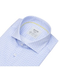 Pure Hemd - Slim Fit Stretch - Haifischkragen - Print - blau / hellblau - Thumbnail ID: arim8tdo9w