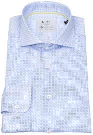 Pure Hemd - Slim Fit Stretch - Haifischkragen - Print - blau / hellblau - Thumbnail ID: arimqtvdnd