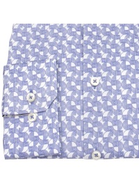 Pure Hemd - Slim Fit Stretch - Haifischkragen - Print - blau / weiß - Thumbnail ID: arimv4fo17
