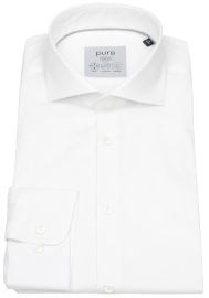 Pure Hemd - Slim Fit Stretch - Haifischkragen - weiß