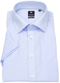 Pure Short Sleeve Shirt - Modern Fit - Kent Collar - Light Blue - w/o OP