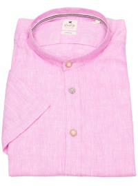 Pure Kurzarmhemd - Slim Fit - Stehkragen - Leinen - rosa - ohne OVP