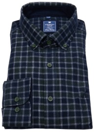 Redmond CordShirt - Comfort Fit - Button Down - Checked - Blue / Green - w/o OP