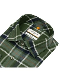 Redmond Flanellhemd - Casual Fit - Button Down Kragen - kariert - grün - Thumbnail ID: arim27sm6u