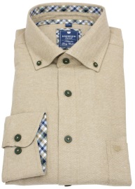 Redmond Flanellhemd - Comfort Fit - Button Down - beige