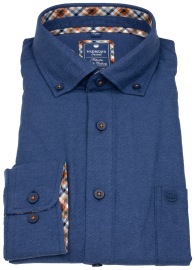 Redmond Flanellhemd - Comfort Fit - Button Down - blau