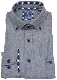 Redmond Flanellhemd - Comfort Fit - Button Down - blau