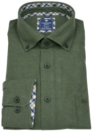 Redmond Flanellhemd - Comfort Fit - Button Down - grün