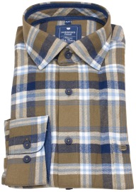 Redmond Flanellhemd - Comfort Fit - kariert - braun