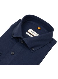 Redmond Hemd - Casual Fit - Button Down Kragen - Leinen Mix - dunkelblau - Thumbnail ID: arim8t1cwm