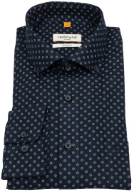 Redmond Hemd - Casual Fit - Button Down Kragen - Print - dunkelblau / grau - Thumbnail ID: arimo6w8vn