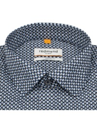 Redmond Shirt - Casual Fit - Kent Collar - Print - dark blue / light blue - Thumbnail ID: arimvv9u89
