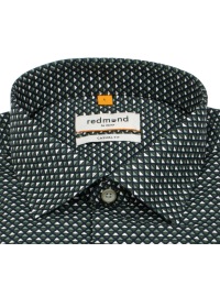 Redmond Hemd - Casual Fit - Kentkragen - Print - grün / weiß - Thumbnail ID: arim5hndoq