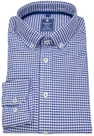 Redmond Shirt - Comfort Fit - Button Down Collar - Checked - Blue / White - w/o OP