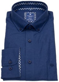 Redmond Hemd - Comfort Fit - Casual - Button Down Kragen - Bio Baumwolle - dunkelblau - ohne OVP