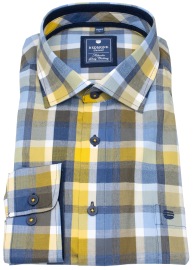 Redmond Hemd - Comfort Fit - kariert - blau / braun