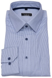 Redmond Shirt - Comfort Fit - Kent Collar - Structure - Blue - w/o OP