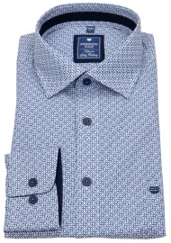 Redmond Hemd - Comfort Fit - Print - Casual - Kontrastknöpfe - hellblau / blau