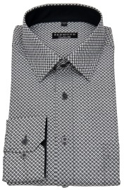Redmond Shirt - Comfort Fit - Print - Black / White - w/o OP