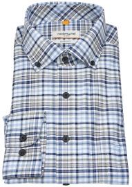 Redmond Hemd - Modern Fit - Button Down Kragen - kariert - blau