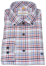 Redmond Hemd - Modern Fit - Button Down Kragen - kariert - rot