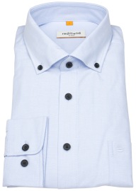 Redmond Hemd - Modern Fit - Button Down Kragen - Oxford Struktur - hellblau