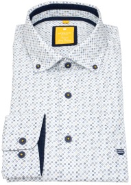 Redmond Hemd - Modern Fit - Button Down Kragen - Print - blau