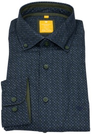 Redmond Hemd - Modern Fit - Button Down Kragen - Print - blau / grün