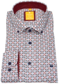Redmond Hemd - Modern Fit - Button Down Kragen - Print - rot