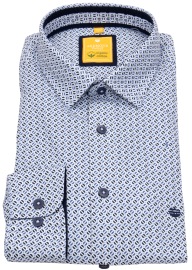 Redmond Shirt - Modern Fit - Print - Contrast Buttons - Bio Baumwolle - Light Blue / Blue - w/o OP