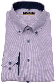 Redmond Shirt - Slim Fit - Button Down Collar - Structure - Rose - w/o OP