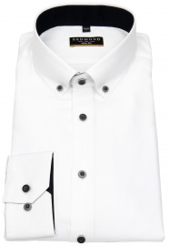 Redmond Shirt - Slim Fit - Button Down Collar - Structure - White - w/o OP