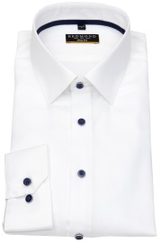 Redmond Shirt - Slim Fit - Kent Collar - Structure - White - w/o OP