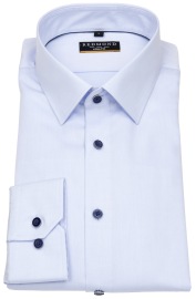 Redmond Shirt - Slim Fit - Kent Collar - Twill - Contrast Buttons - Light Blue - w/o OP