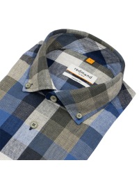Redmond Kurzarmhemd - Casual Fit - Leinen Mix - Button Down - kariert - mehrfarbig - Thumbnail ID: arimhnqhb8