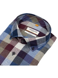 Redmond Kurzarmhemd - Casual Fit - Leinen Mix - Button Down - kariert - mehrfarbig - Thumbnail ID: arimoc8331